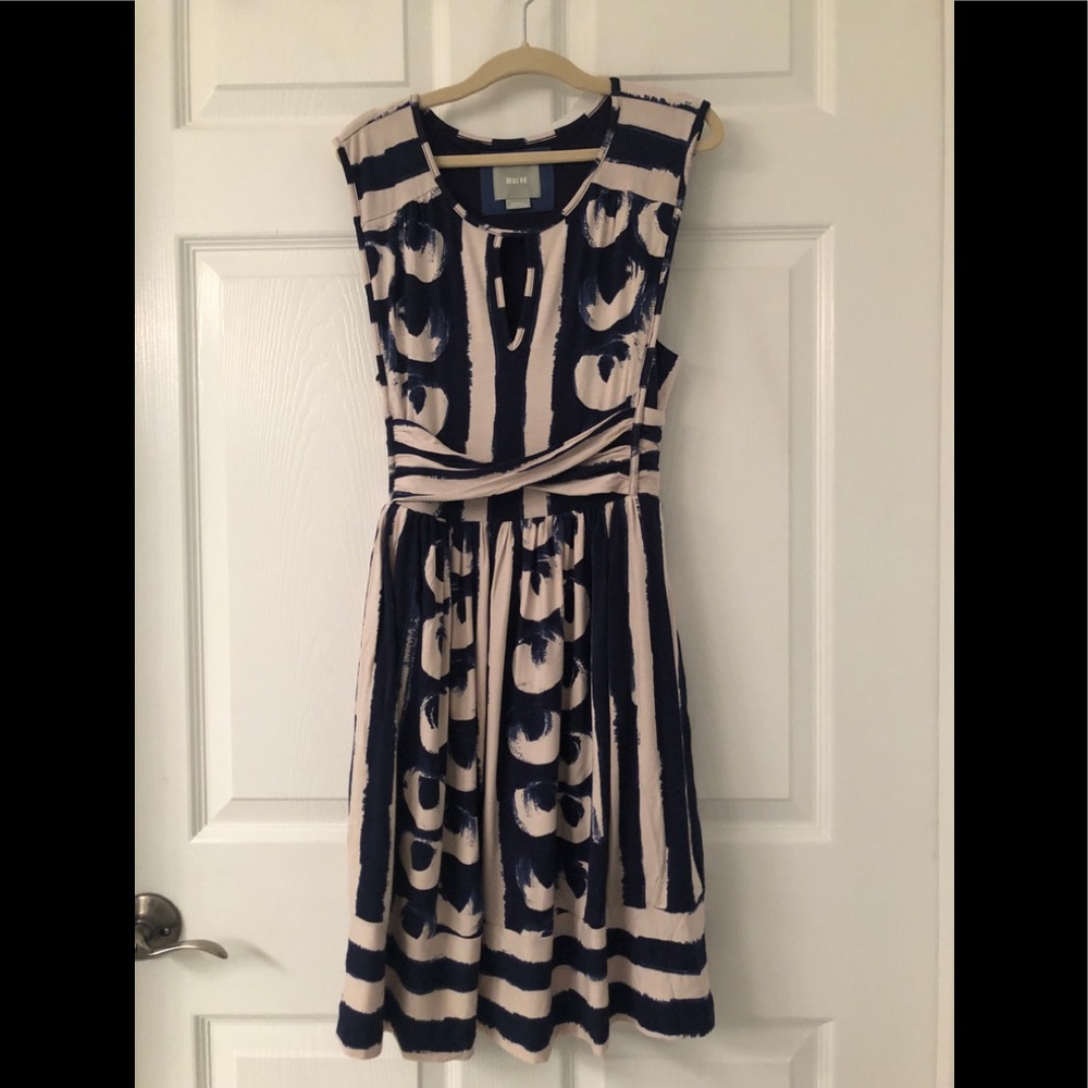 Maeve Navy and Cream Sennebec Dress